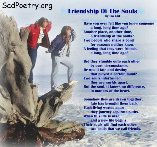 Friendship Of The Souls English Poems SadPoetry